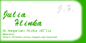 julia hlinka business card